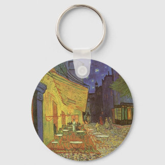 Cafe' Terrace At Night Van Gogh coffeehouse Gifts Key Ring