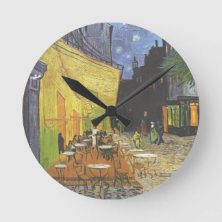 Cafe Terrace at Night Van Gogh Round Clock