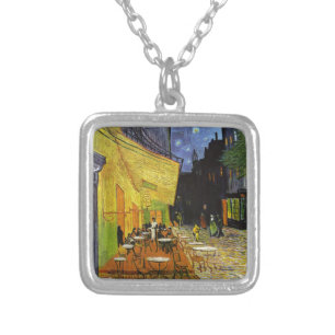 Cafe Terrace at Night Van Gogh Silver Plated Necklace