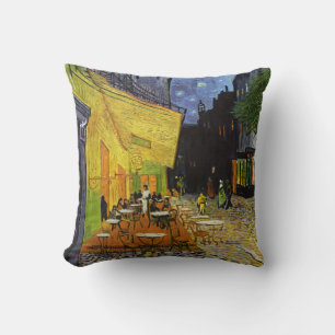 Cafe Terrace at Night Van Gogh Throw Pillow