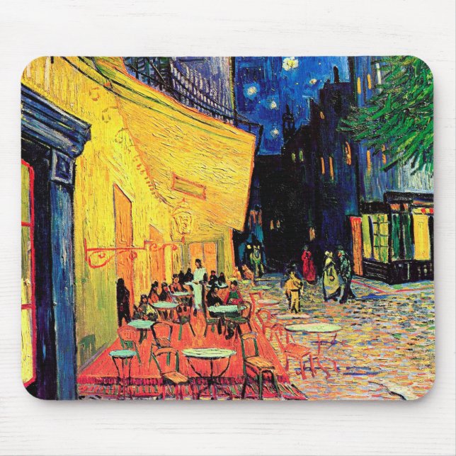 Cafe Terrace at Night, Vincent van Gogh, 1888 Mouse Mat (Front)