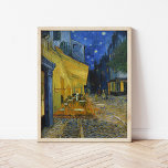 Cafe Terrace at Night | Vincent van Gogh Poster<br><div class="desc">Cafe Terrace at Night (1888) by Vincent van Gogh is a luminous and iconic depiction of a cozy outdoor café in Arles, France, under a starry evening sky. The vibrant yellow glow of the café contrasts beautifully with the deep blue of the night, creating a warm, inviting ambiance. Van Gogh’s...</div>