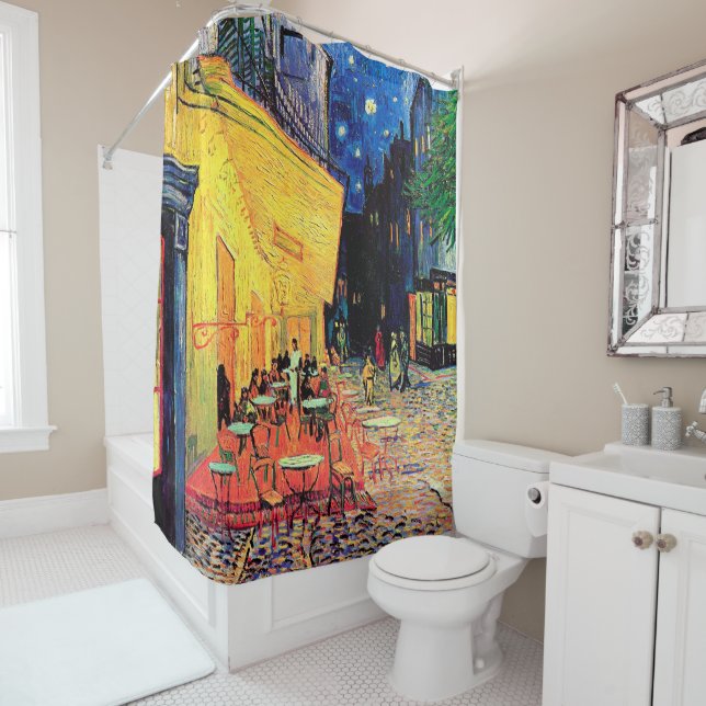 Cafe Terrace at Night, Vincent van Gogh Shower Curtain (In Situ)