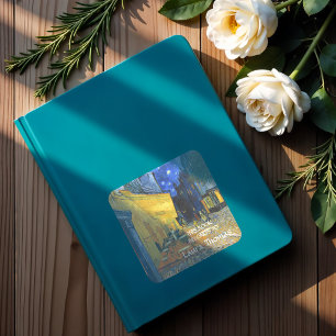 Café Terrace by Vincent Van Gogh  Square Sticker