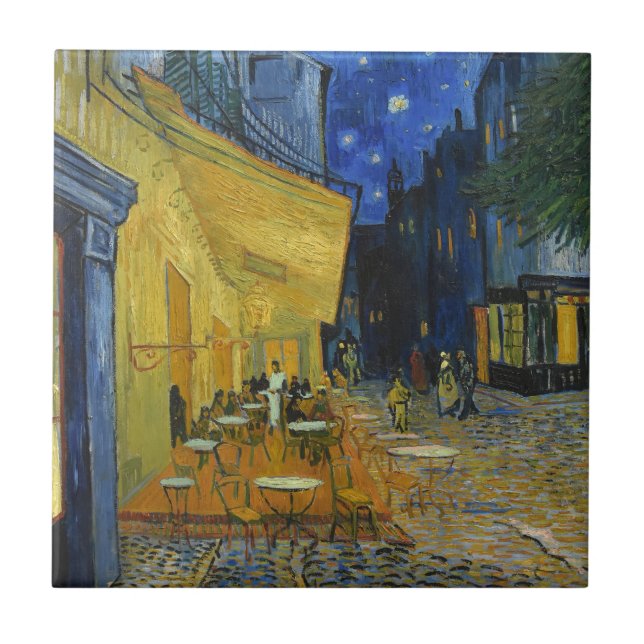 Café Terrace by Vincent Van Gogh  Tile (Front)