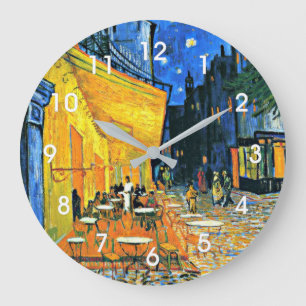Cafe Terrace fine art painting by Vincent van Gogh Large Clock