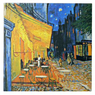 Cafe Terrace fine art painting by Vincent van Gogh Tile