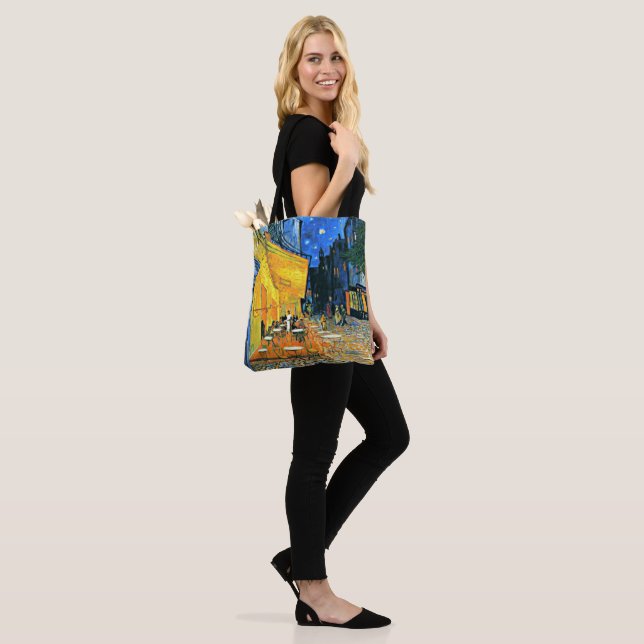 Cafe Terrace fine art painting by Vincent van Gogh Tote Bag (On Model)