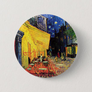 Café Terrace on the Place du Forum, Arles at Night 6 Cm Round Badge