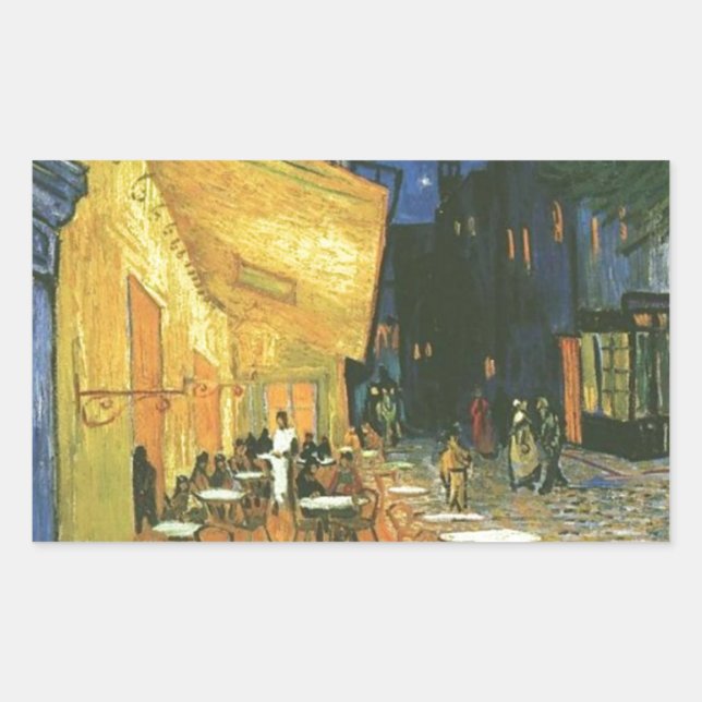 Cafe Terrace - Vincent van Gogh Rectangular Sticker (Front)