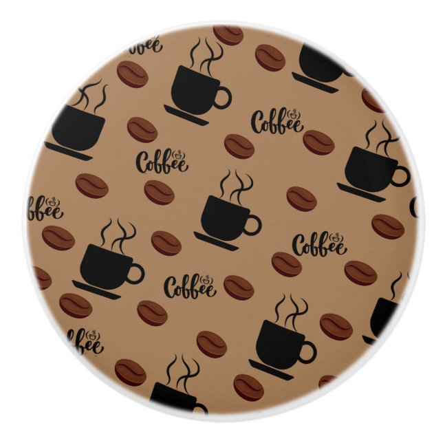 Cafe Themed Coffee Kitchen Cabinet Knob (Front)
