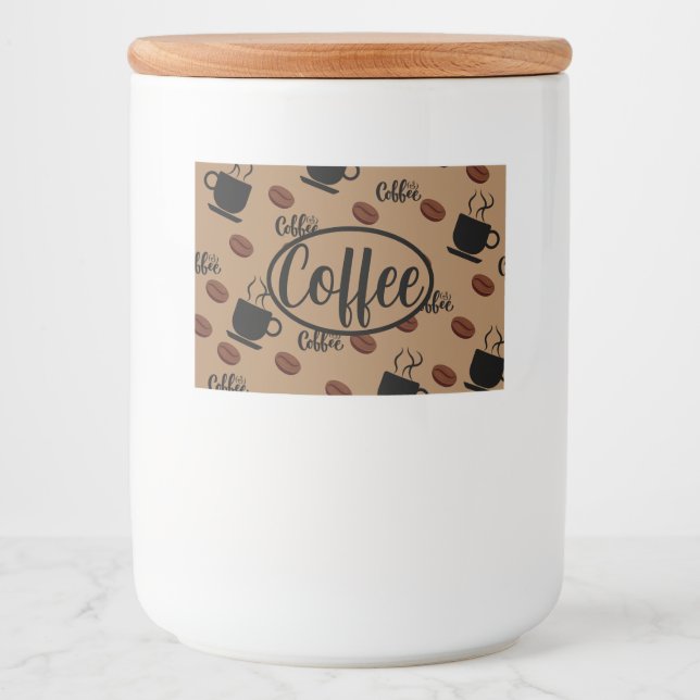 Cafe Themed Coffee Kitchen Canister for Coffee Food Label (Front)