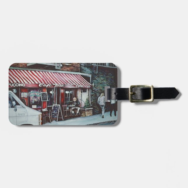 Cafe Tina's Twilight, NYC Luggage Tag (Front Horizontal)