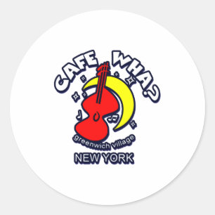 Cafe Wha The New York City Folk Music Scene  Classic Round Sticker