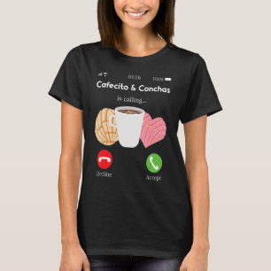 Cafecito Cafe Conchas Funny Cute Spanish Pun Coffe T-Shirt