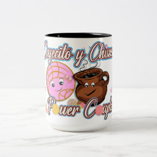 Cafecito y chisme Cute funny Mexican  Two-Tone Coffee Mug