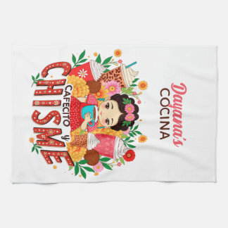 “Cafecito y Chisme” Latina Coffee Lover Tea Towel