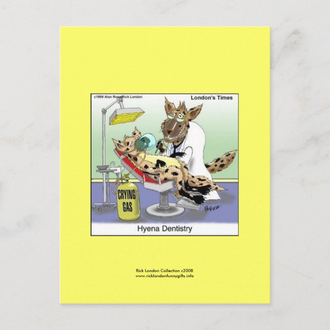 cafepress dentistry hyena, Rick London Collecti... Postcard (Front)