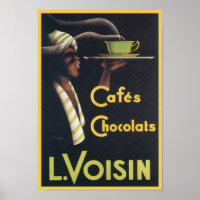 Cafes Chocolats L. Voisin Vintage Ad
