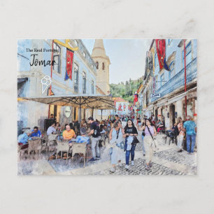 Cafes of Tomar, Portugal Postcard