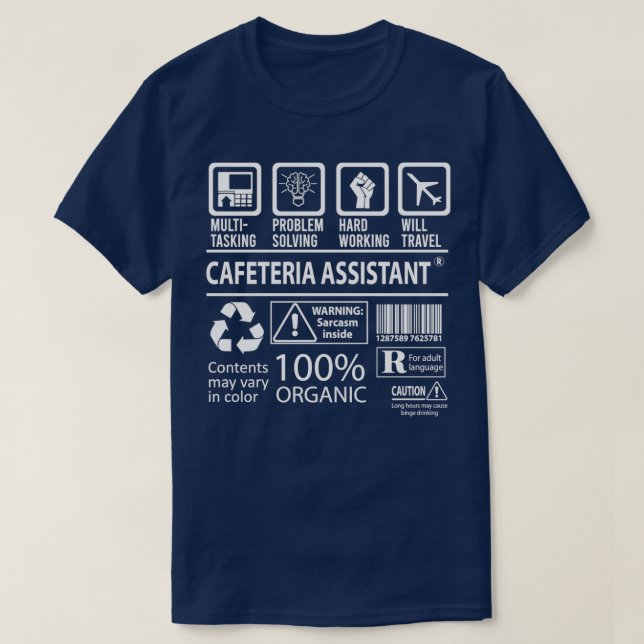 Cafeteria Assistant MultiTasking Certified Job Gif T-Shirt (Design Front)