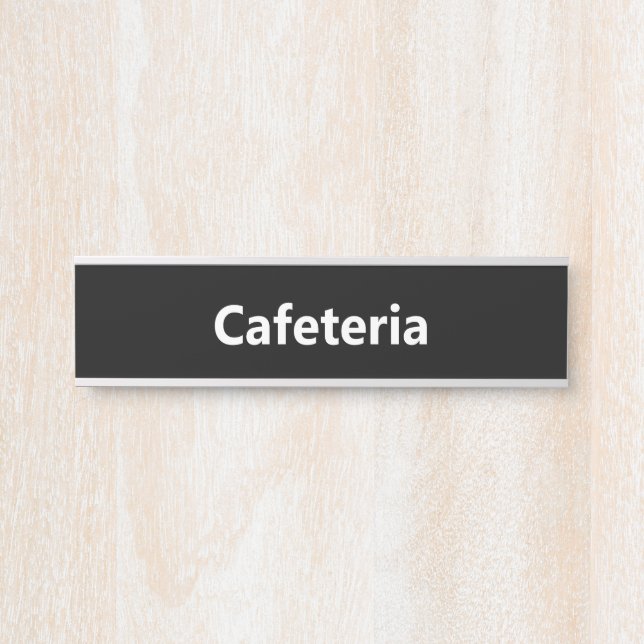 Cafeteria Black and White Door Sign (Front)