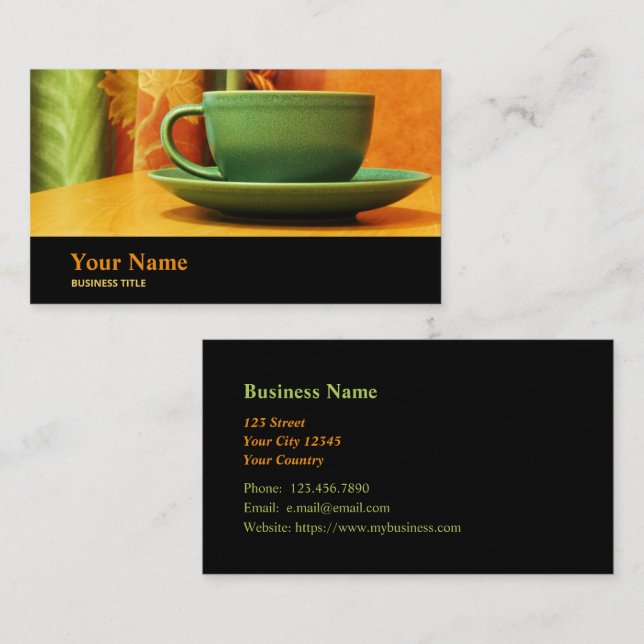 Cafeteria Catering Café Manager Business Card (Front/Back)
