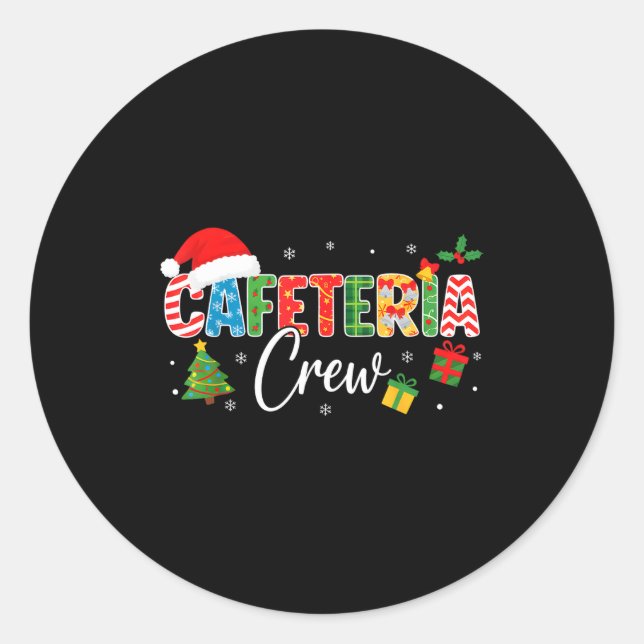 Cafeteria Crew Christmas Holiday School Staff Food Classic Round Sticker (Front)