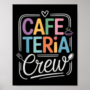 Cafeteria Crew Colourful Letters With Kitchen Icon Poster