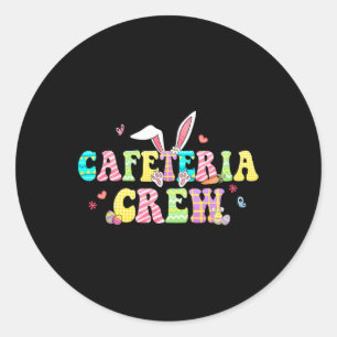 Cafeteria Crew Happy Easter Bunny Lunch Lady Match Classic Round Sticker