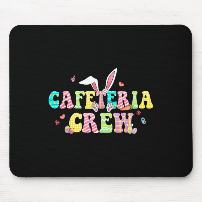 Cafeteria Crew Happy Easter Bunny Lunch Lady Match Mouse Mat (Front)