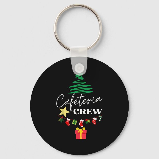 Cafeteria Lunch Lady Crew Christmas Matching Women Key Ring (Front)