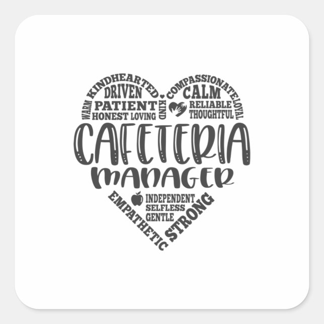 Cafeteria manager, lunch lady, worker square sticker (Front)