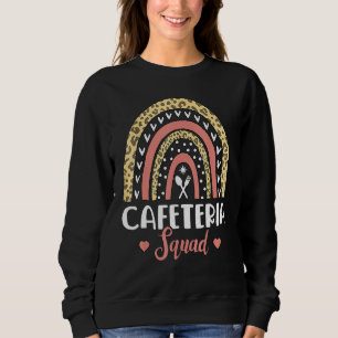 Cafeteria Squad Boho Rainbow Leopard Lunch Lady Cr Sweatshirt