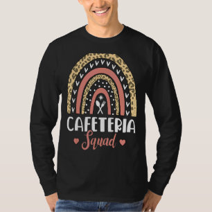 Cafeteria Squad Boho Rainbow Leopard Lunch Lady Cr T-Shirt