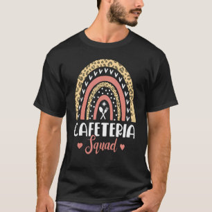 Cafeteria Squad Boho Rainbow Leopard Lunch Lady Cr T-Shirt