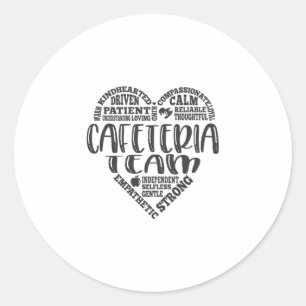 Cafeteria team, lunch lady worker classic round sticker