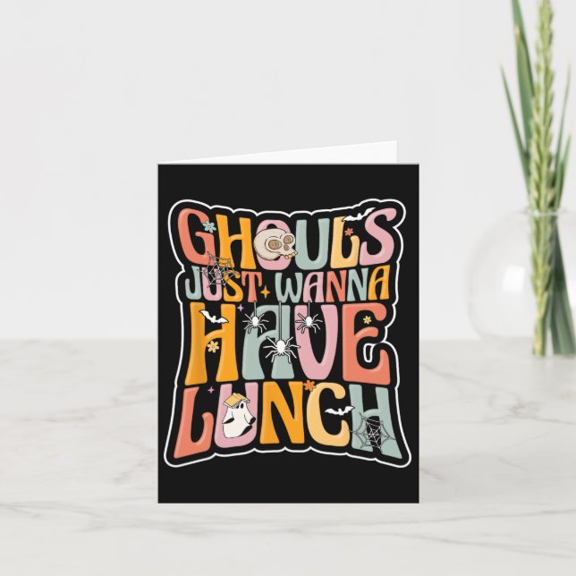 Cafeteria Worker Back To School Halloween Lunch La Card (Front)