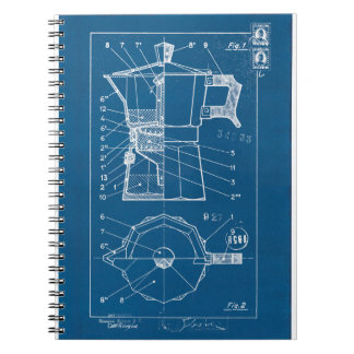 cafetiere moka bialetti blueprint plan notebook
