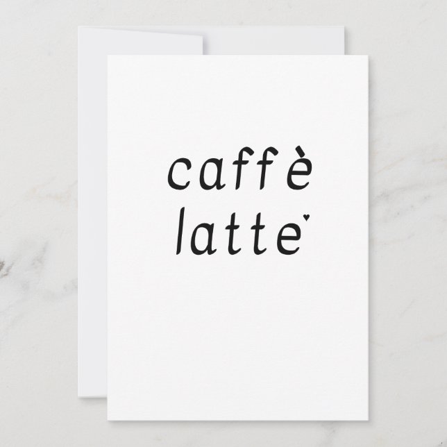 Caffè latte - minimalistic typography card (Front)