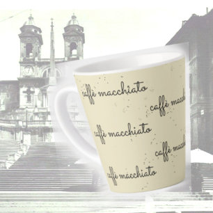 Caffè macchiato  on antique look latte mug