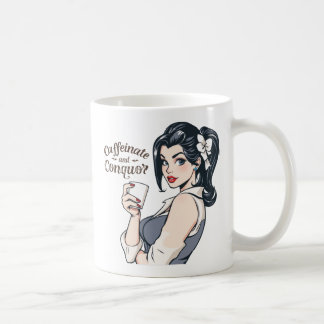 Caffeinate and Conquor Glamourous Retro  Coffee Mug