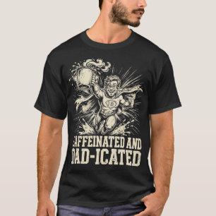 Caffeinated and Dad-icated Funny T-Shirt