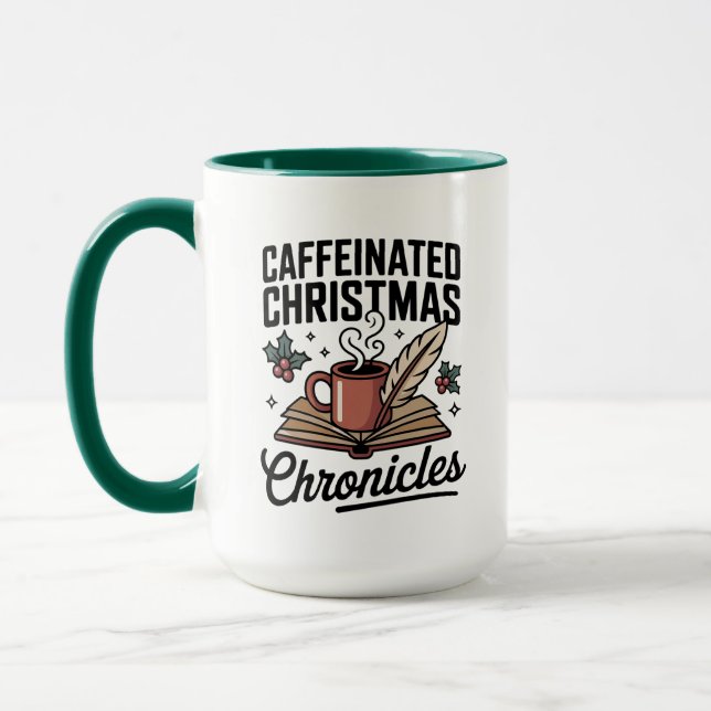 Caffeinated Christmas Chronicles Mug Holiday Fun (Left)