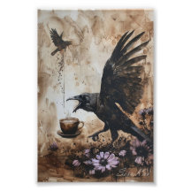 Caffeinated Corvid Photo Print