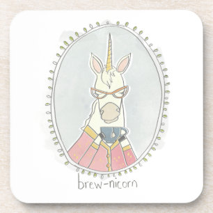Caffeinated Cutie   Brew Unicorn Coaster