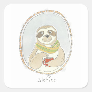 Caffeinated Cutie   Sloffee Square Sticker