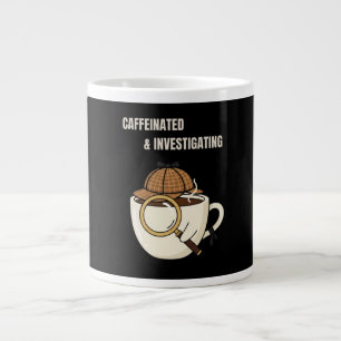 Caffeinated & Investigating Cozy Mystery Coffee Large Coffee Mug