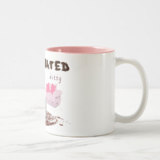 caffeinated kitty Two-Tone coffee mug