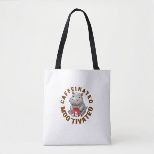 Caffeinated & Moo'tivated Funny Moo-Deng, Love, Co Tote Bag